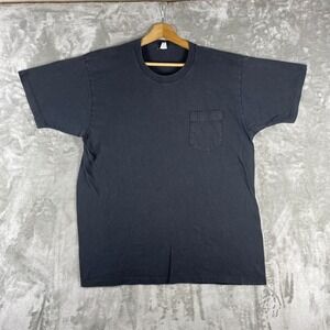 Vintage Black Jockey T-Shirt Mens XL Cotton Selvedge Pocket Single Stitch USA